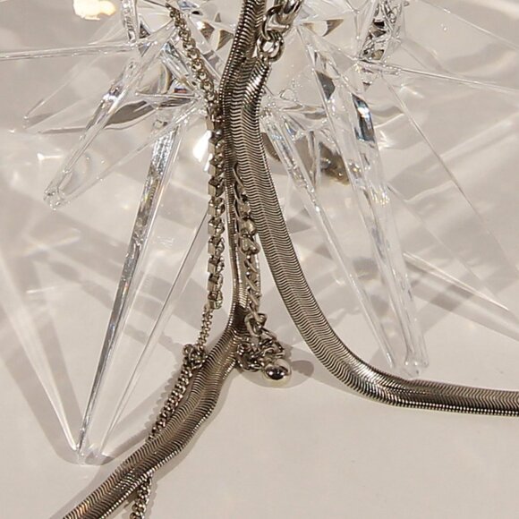 Chico's Snake Link Necklace with Clear Rhinestones - Picture 7 of 7